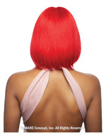 Mane Concept Trill 13A Human Hair HD 6" Deep Pre-Colored Lace Front Wig - Red Straight Bob