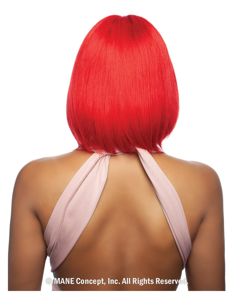 Mane Concept Trill 13A Human Hair HD 6" Deep Pre-Colored Lace Front Wig - Red Straight Bob