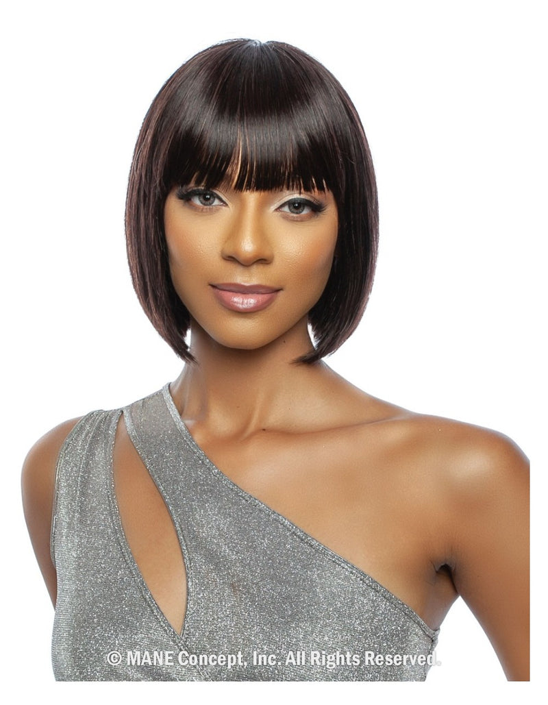 Mane Concept 11A 100% Unprocessed Human Hair Refined Bob With Bang 10"